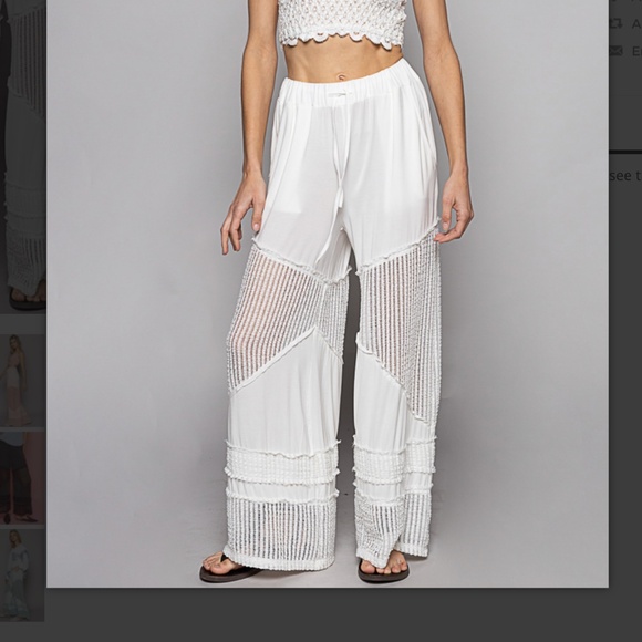 🎁 POL “ Vero Beach “POL Comfy Flowy Rayon Wide Leg Pants Travel Pants 59A - Picture 4 of 6